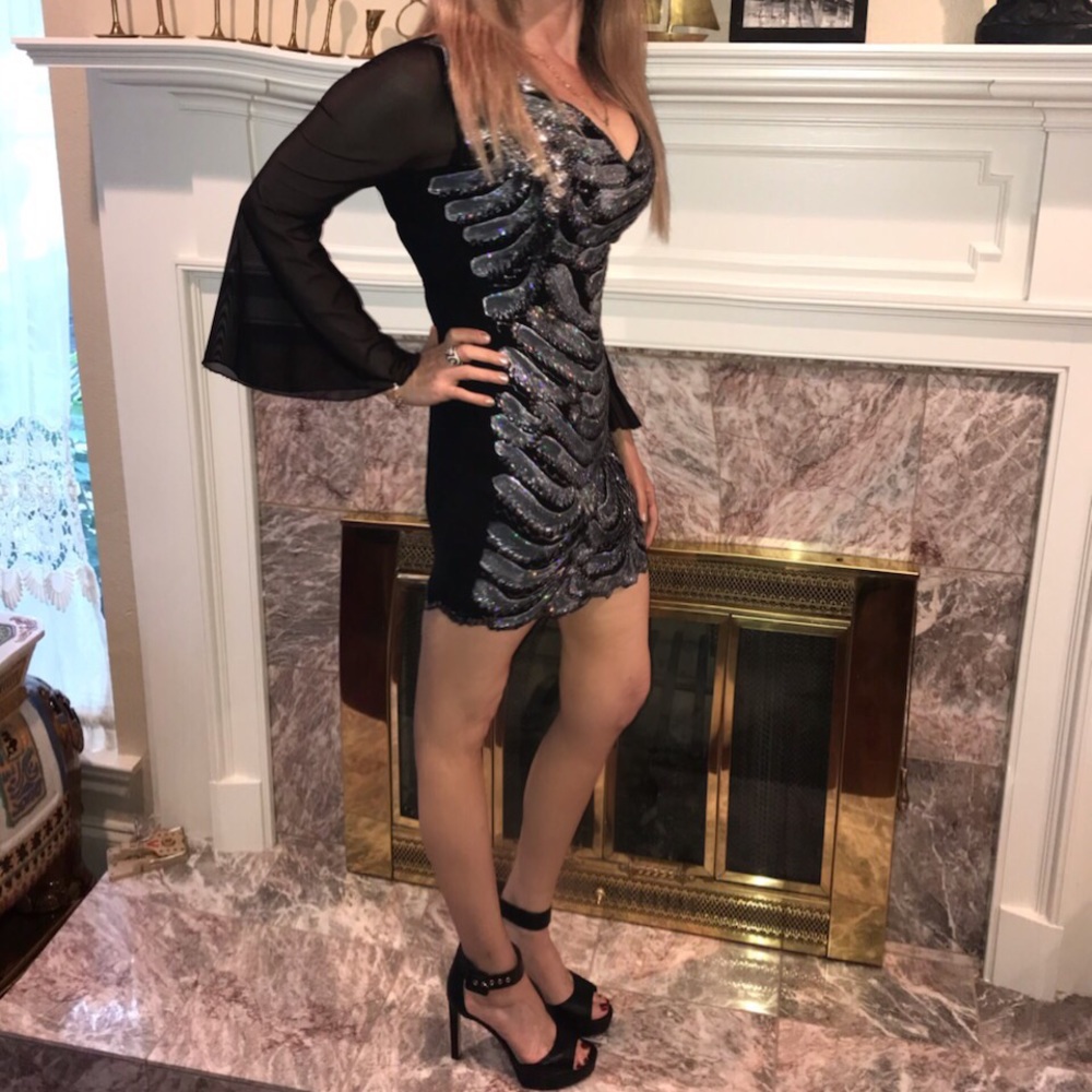 Black Cocktail party mini black dress XS